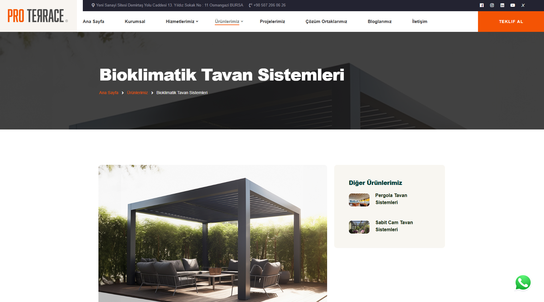 Pro Terrace Kurumsal Web Sitesi - Görsel 4