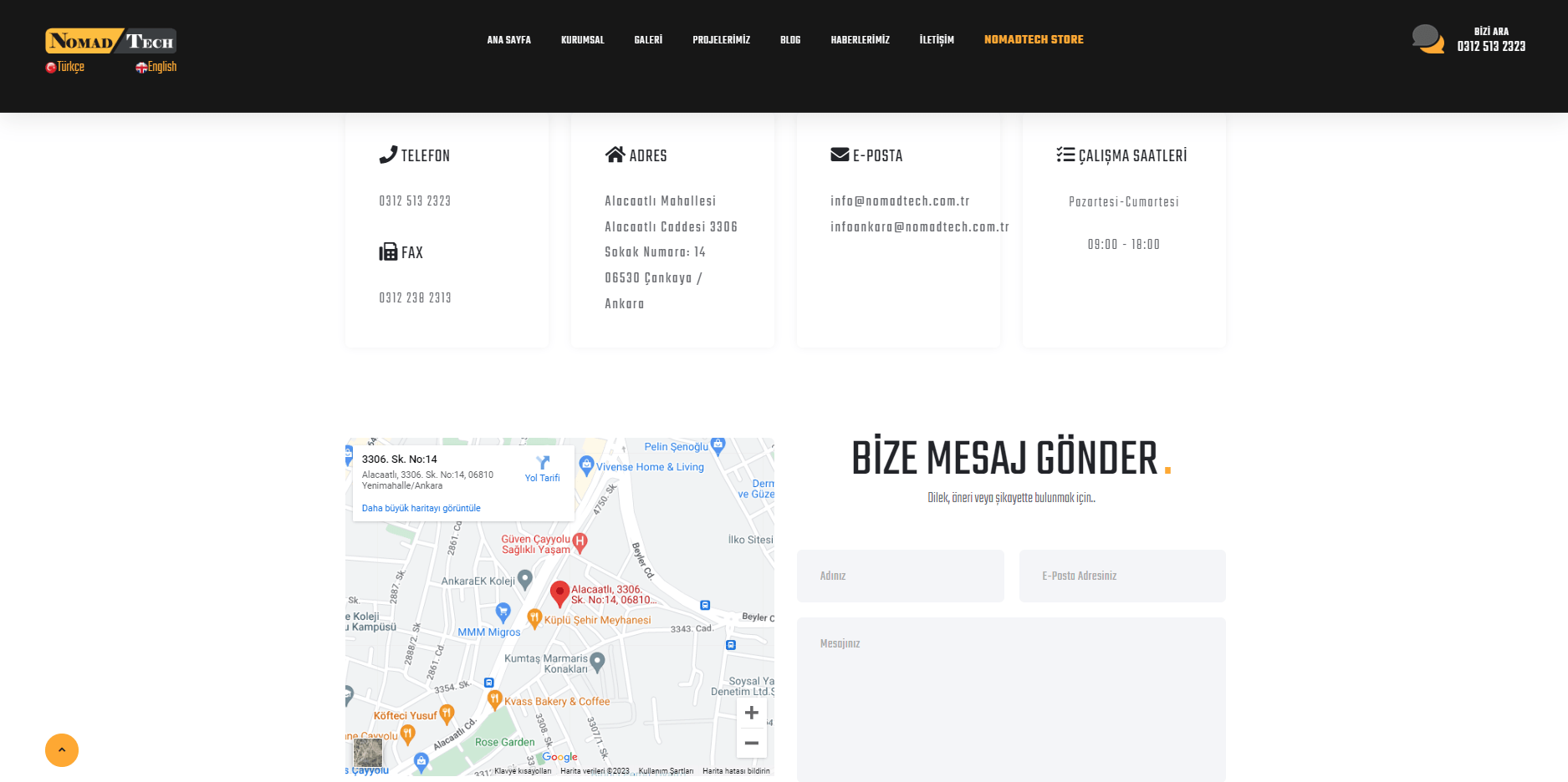 NOMAD TECH Kurumsal Web Sitesi