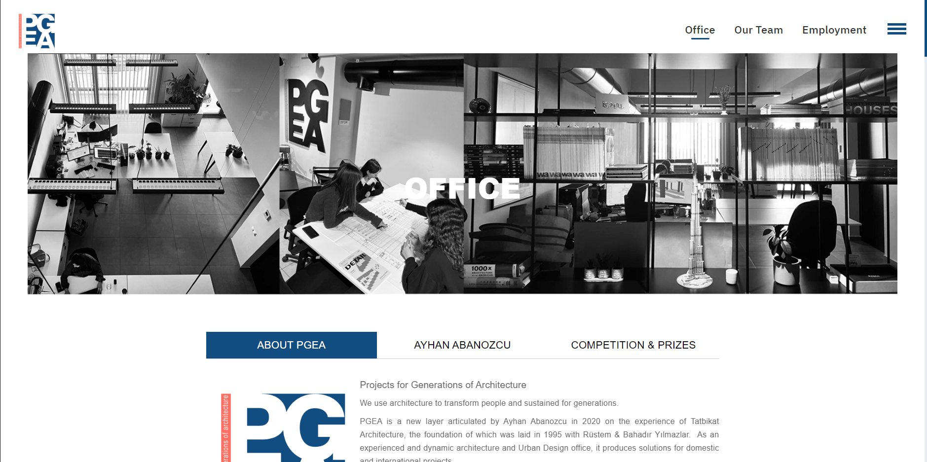 PGEA Mimarlık Kurumsal Web Sitesi Tasarımı