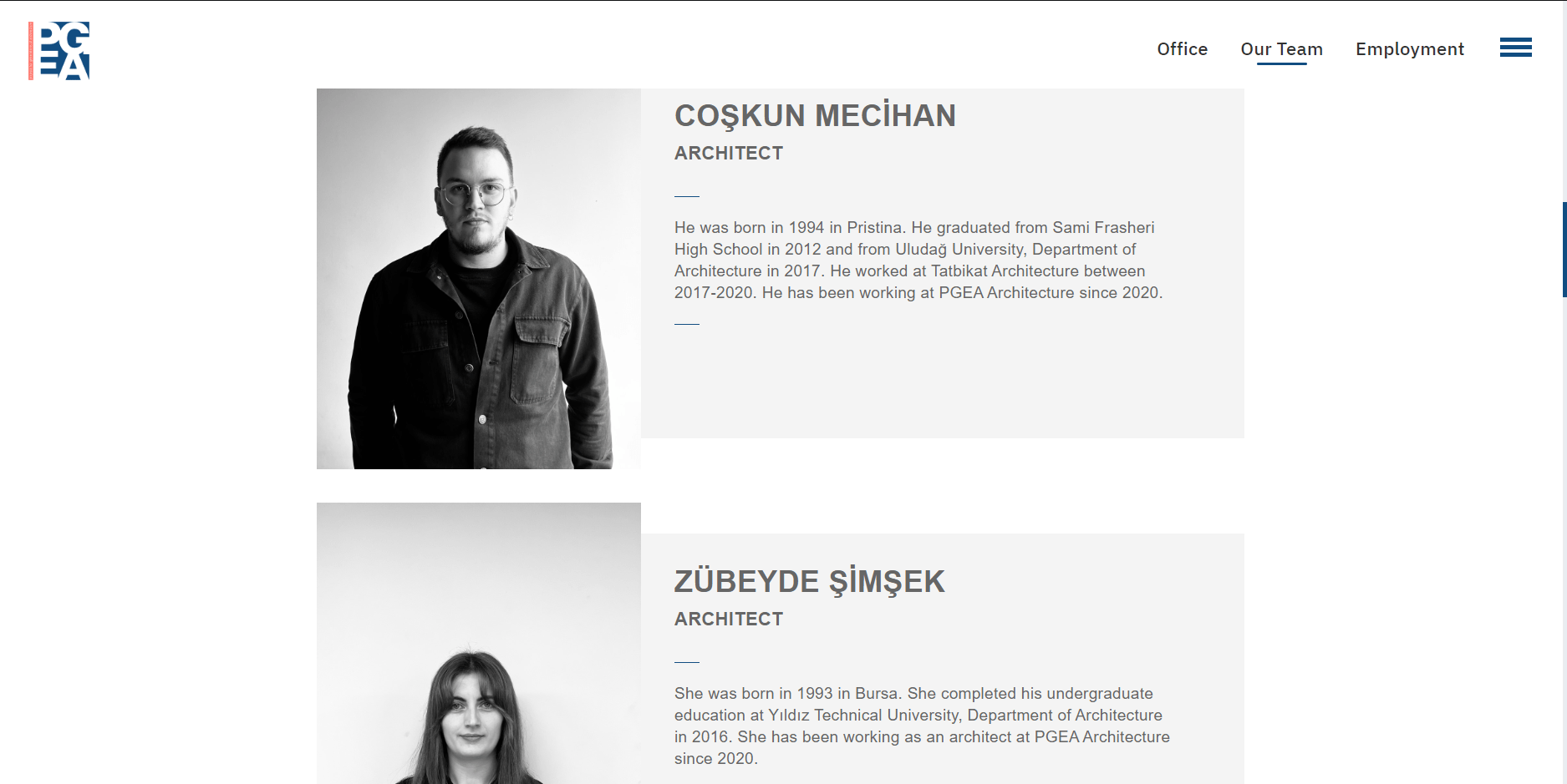 PGEA Mimarlık Kurumsal Web Sitesi Tasarımı