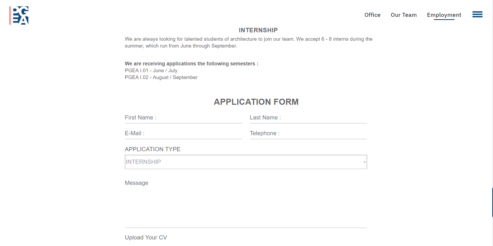 PGEA Mimarlık Kurumsal Web Sitesi Tasarımı
