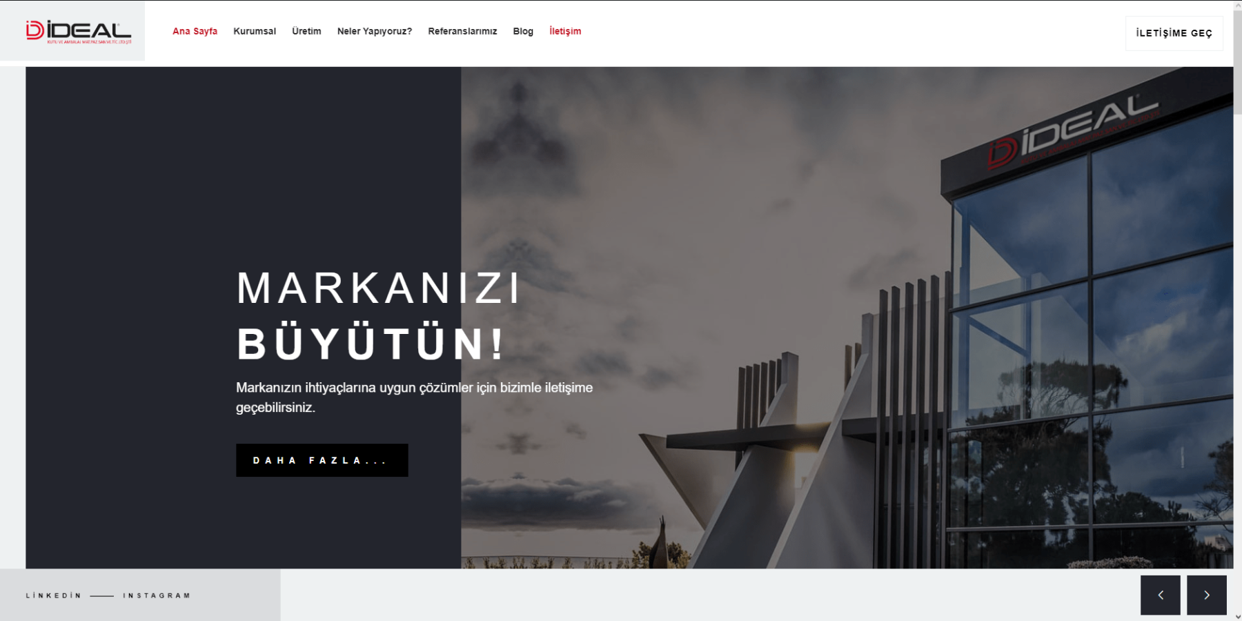 İdeal Kutu Kurumsal Web Sitesi Tasarımı